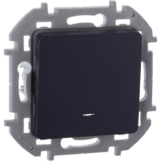 Legrand/Daccord INSPIRIA Антрацит Переключатель одноклавишный с подсветкой/индикацией 10 AX - 250 В