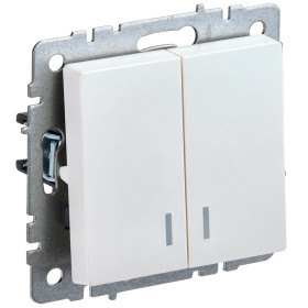 IEK BRITE BASE Жемчуг Выключ. 2-кл с индик 10А ВС10-2-1-БрЖ