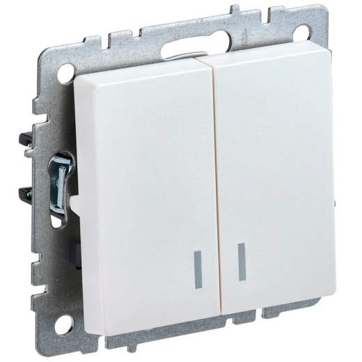 IEK BRITE BASE Жемчуг Выключ. 2-кл с индик 10А ВС10-2-1-БрЖ