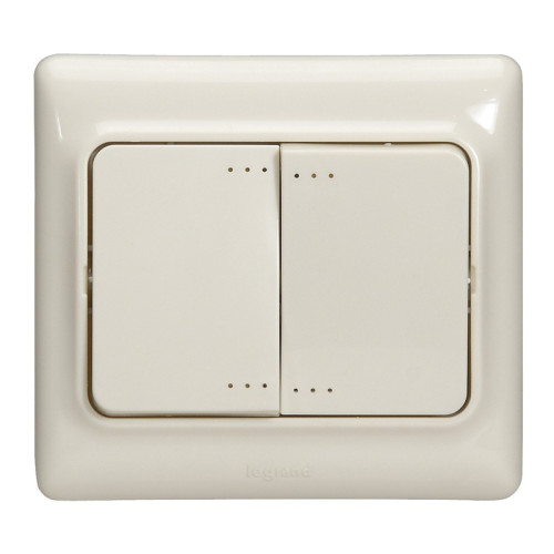 Legrand Kaptika Бежевый Выключатель 2-клавишный