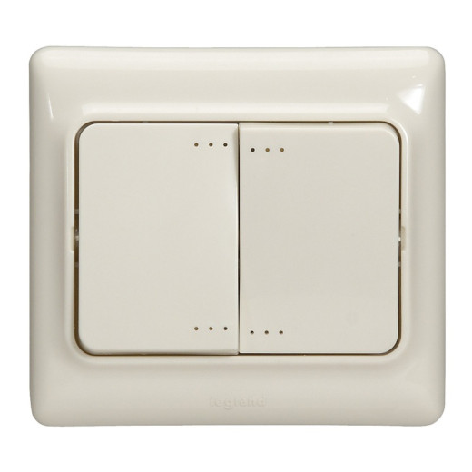 Legrand Kaptika Бежевый Выключатель 2-клавишный