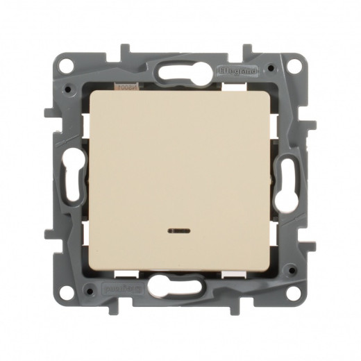 Legrand Etika Слоновая кость Выключатель 1-клавишный с подсветкой, 10А, Винтовые клеммы