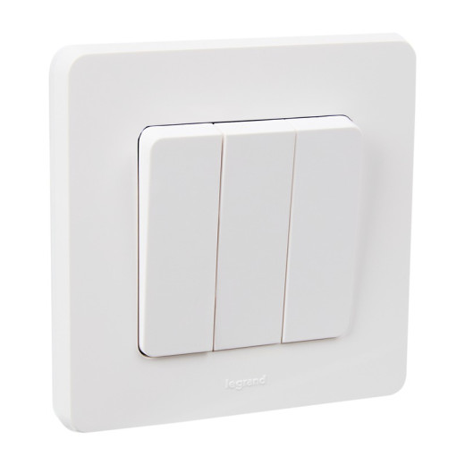 Legrand/Daccord INSPIRIA Белый Выключатель 3-кл, винтовые клеммы, 10 AX , 250 В
