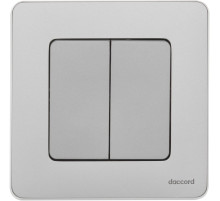 Legrand/Daccord INSPIRIA Алюминий Выключатель двухклавишный 10 AX - 250 В