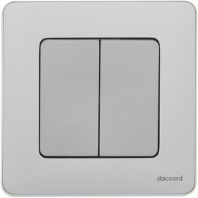 Legrand/Daccord INSPIRIA Алюминий Выключатель двухклавишный 10 AX - 250 В
