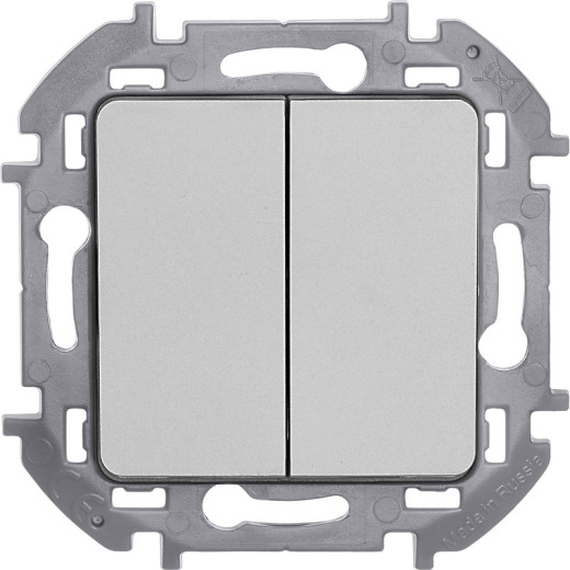 Legrand/Daccord INSPIRIA Алюминий Выключатель двухклавишный 10 AX - 250 В