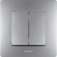 Legrand Etika Алюминий Выключатель 2-клавишный, автоматические клеммы, 10 AX, 250 В
