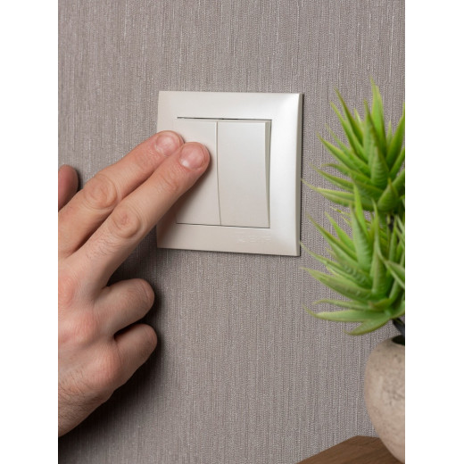 EKF PROxima Валенсия лицевая панель выключателя 2-кл. 10А жемчуг