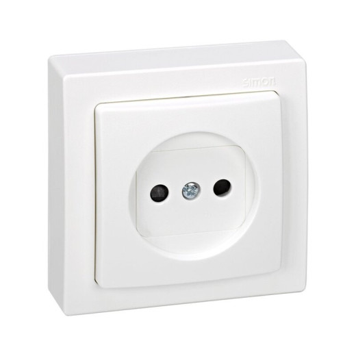 Simon 73 loft Белая Накладка розетки б/з с защитными шторками