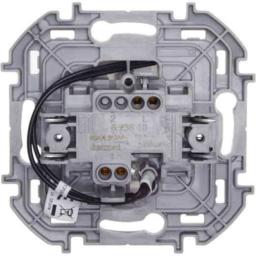 Legrand/Daccord INSPIRIA Белый Выключатель одноклавишный с подсветкой/индикацией 10 AX - 250 В