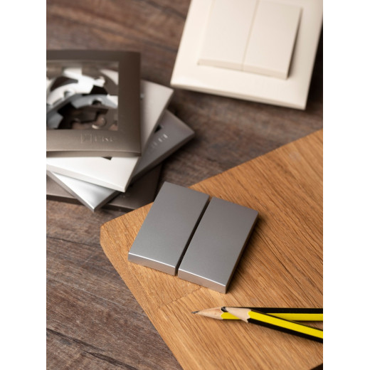 EKF PROxima Валенсия лицевая панель выключателя 2-кл. 10А сталь