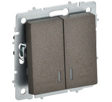 IEK BRITE Выключ. 2-кл. с инд. отел. 10А ВС10-2-9-БрТБ бр.