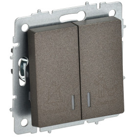 IEK BRITE Выключ. 2-кл. с инд. отел. 10А ВС10-2-9-БрТБ бр.