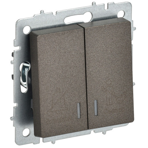 IEK BRITE Выключ. 2-кл. с инд. отел. 10А ВС10-2-9-БрТБ бр.