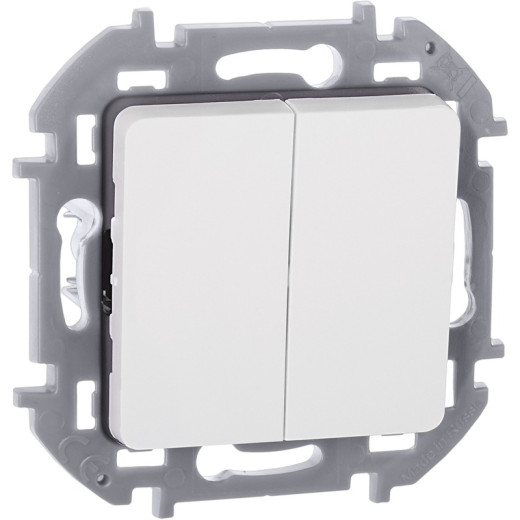 Legrand/Daccord INSPIRIA Белый Выключатель двухклавишный 10 AX - 250 В