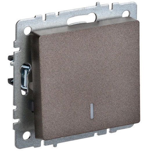 IEK BRITE BASE Темн.бронза Выключ. 1-кл. прох. с инд. 10А ВС10-1-7-БрТБ