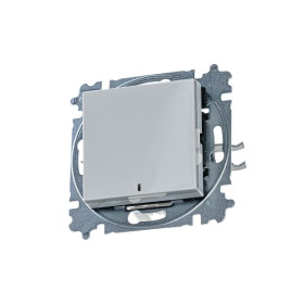 ABB EPJ Levit серый / белый Выключатель 1-клавишный с подсветкой