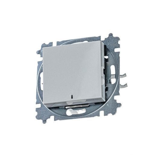 ABB EPJ Levit серый / белый Выключатель 1-клавишный с подсветкой