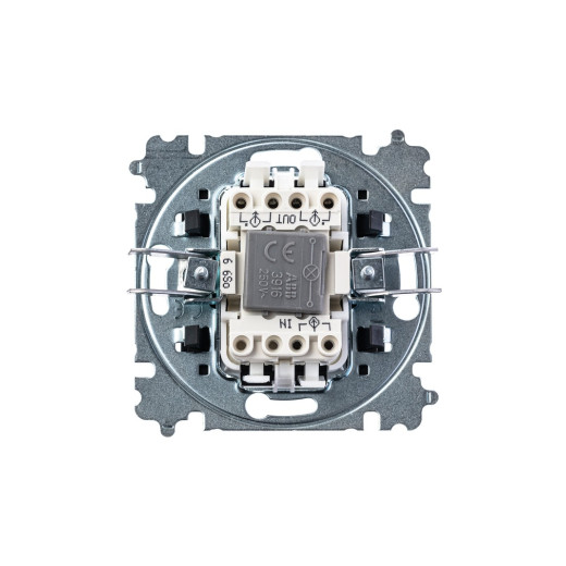 ABB EPJ Levit серебро / дымчатый чёрный Переключатель 1-кл, с ориент, подсветкой