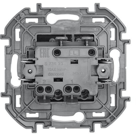 Legrand/Daccord INSPIRIA Антрацит Выключатель двухклавишный 10 AX - 250 В
