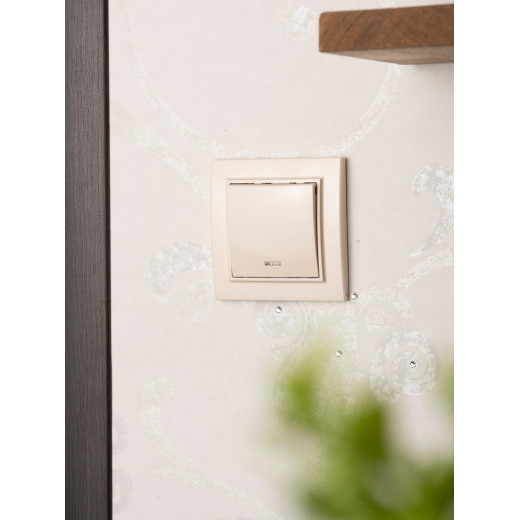 EKF Basic Минск Бежевый Выключатель 1-кл с индикатором, 10А, СП