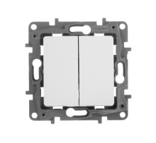 Legrand Etika Белый Переключатель 2-клавишный, 10А, Автоматические клеммы