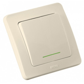 Hegel Мастер внутр Слоновая кость ВС16-312-01 Выключатель 1-клавишный, с индикацией