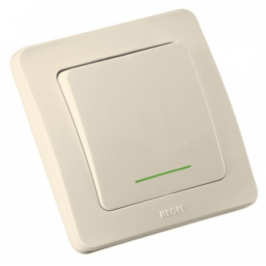 Hegel Мастер внутр Слоновая кость ВС16-312-01 Выключатель 1-клавишный, с индикацией