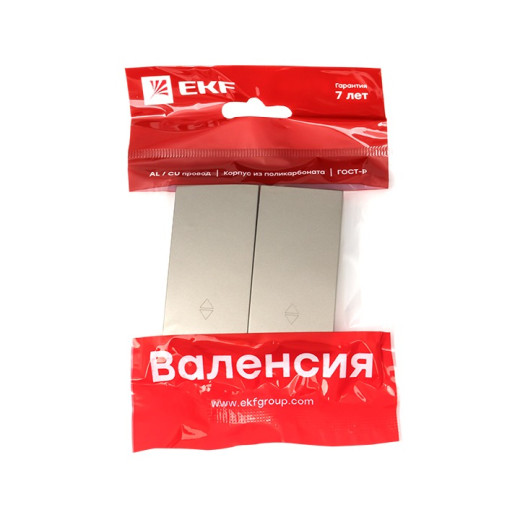 EKF PROxima Валенсия лицевая панель выключателя 2-кл. проходного 10А кашемир