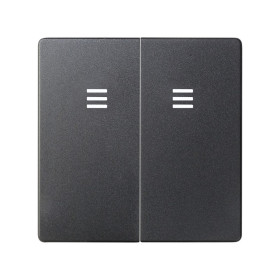 Simon 82 Клавиша двойная для выключателя с голубой подсветкой цвета графит