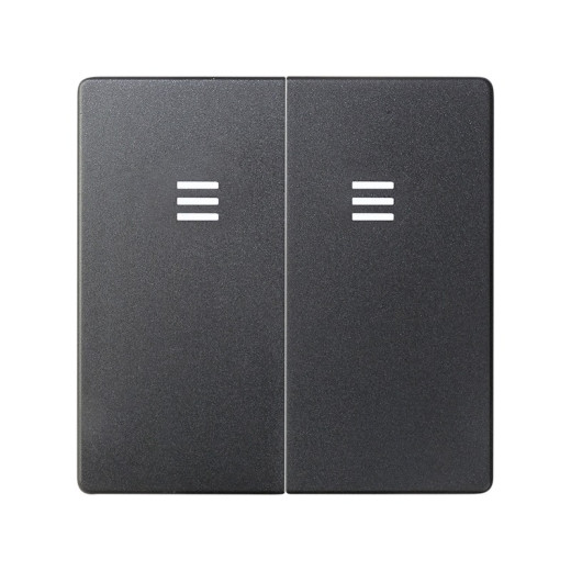 Simon 82 Клавиша двойная для выключателя с голубой подсветкой цвета графит