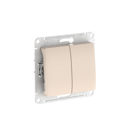 Systeme Electric Glossa Бежевый Переключатель 2-клавишный, сх.6/2, 10АХ, мех., быстрозажим. клем.