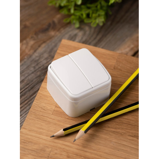 EKF Basic Минск Белый Выключатель 2-кл, 10А, ОП