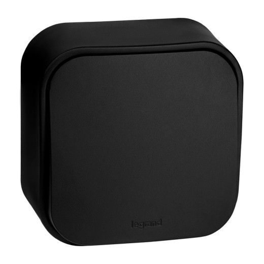 Legrand Quteo IP20 Чёрный матовый Выключатель одноклавишный 10А 250В винтовые зажимы накладной монтаж