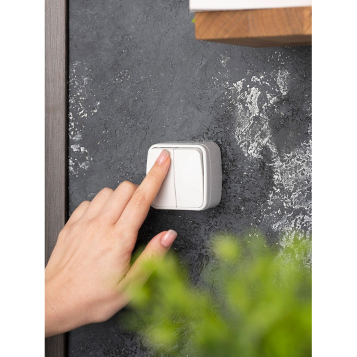 EKF Basic Минск Белый Выключатель 2-кл, 10А, ОП