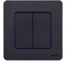 Legrand/Daccord INSPIRIA Антрацит Выключатель двухклавишный 10 AX - 250 В