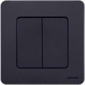Legrand/Daccord INSPIRIA Антрацит Выключатель двухклавишный 10 AX - 250 В
