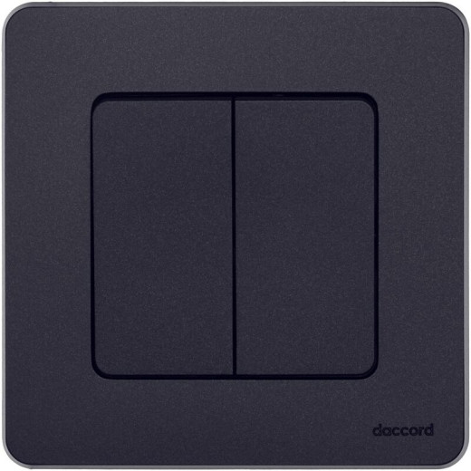 Legrand/Daccord INSPIRIA Антрацит Выключатель двухклавишный 10 AX - 250 В