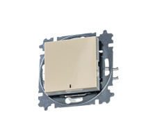 ABB EPJ Levit слоновая кость / белый Переключатель 1-кл, с ориент, подсветкой