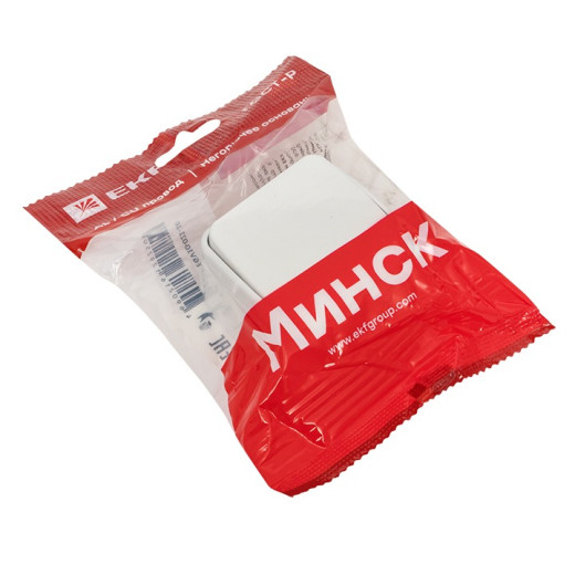 EKF Basic Минск Белый Выключатель 1-кл, 10А, ОП
