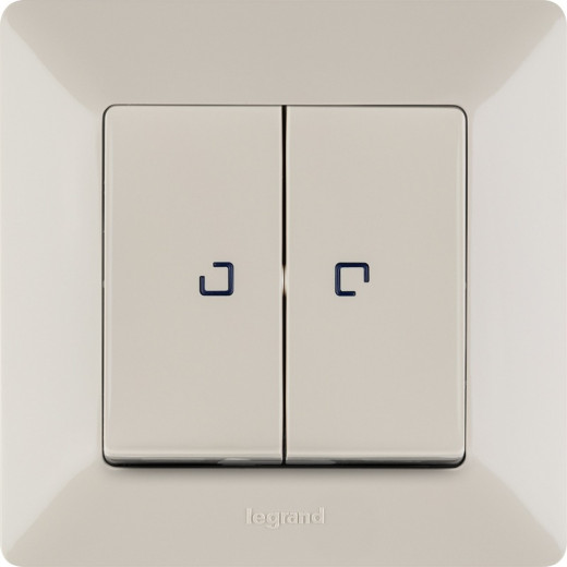 Legrand Valena LIFE DIY Сл.кость Выключатель 2-клавишный с подсветкой 10А 250В
