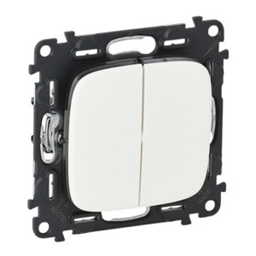 Legrand Valena ALLURE DIY Бел Выключатель 2-х клавишный 10А 250В
