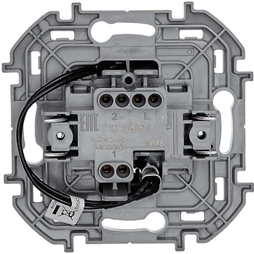 Legrand/Daccord INSPIRIA Антрацит Переключатель одноклавишный с подсветкой/индикацией 10 AX - 250 В