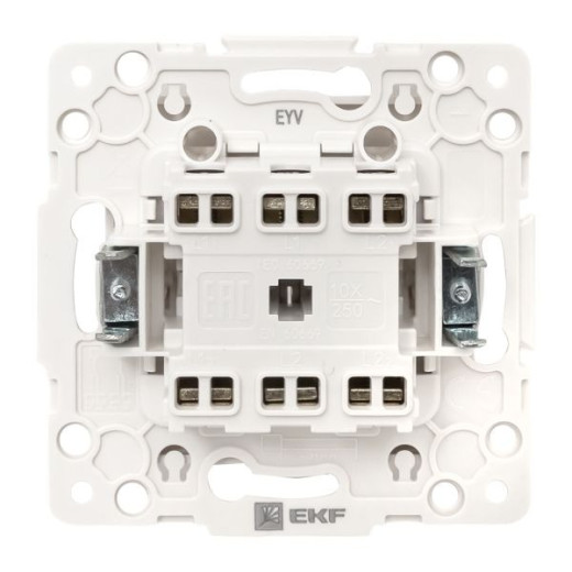 EKF PROxima Стокгольм Белый Выключатель проходной 2-кл, 10А, винт.клеммы