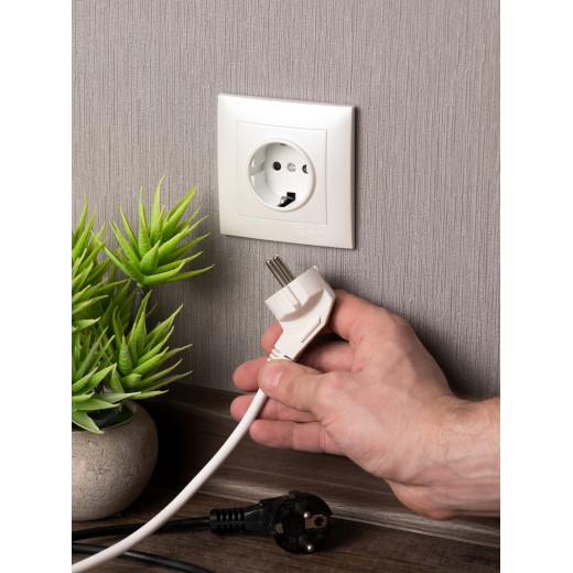 EKF PROxima Валенсия лицевая панель розетки 1-местной с/з 16А жемчуг с защ. штор.