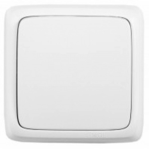 Hegel Альфа наруж Белый Переключатель 1-клавишный с изолирующей пластиной (250В, 16А)