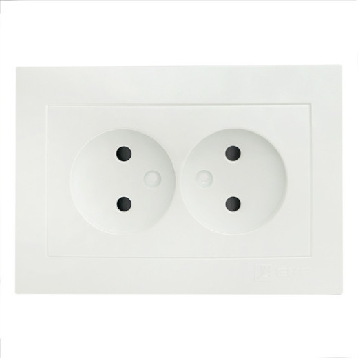 EKF PROxima Валенсия лицевая панель розетка 2-местной б/з 10А жемчуг с защ. штор.