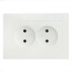EKF PROxima Валенсия лицевая панель розетка 2-местной б/з 10А жемчуг с защ. штор.