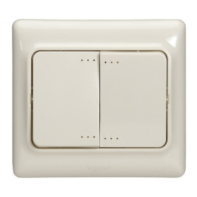 Legrand Kaptika Бежевый Выключатель 2-клавишный с/п