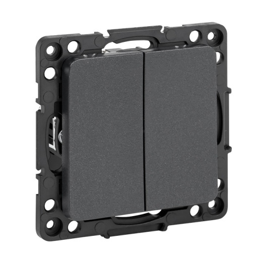 EKF PROxima Стокгольм Черный Выключатель 2-кл, 10А